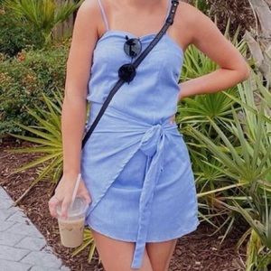 Blue wrap dress